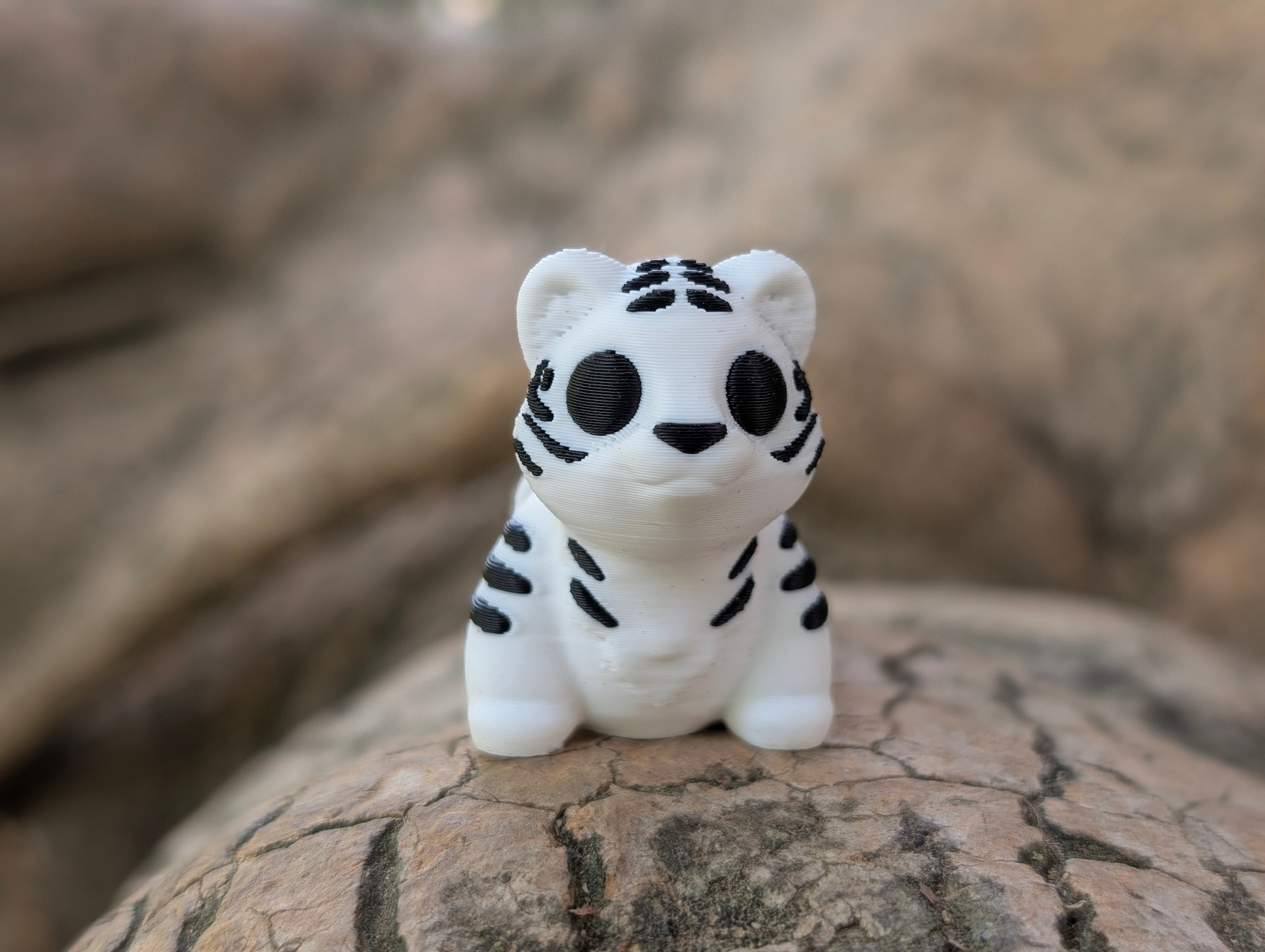 Mini Tigre Blanco articulado impreso en 3D | ZINKOO
