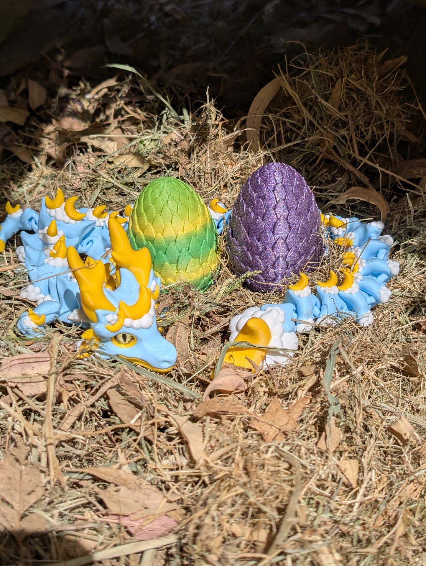 Dragón Celestial Articulado con Huevo Misterioso – Figura Flexible Impresa en 3D