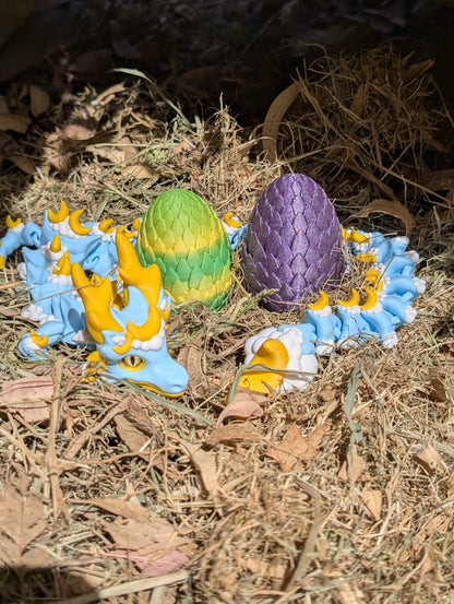 Dragón Celestial Articulado con Huevo Misterioso – Figura Flexible Impresa en 3D